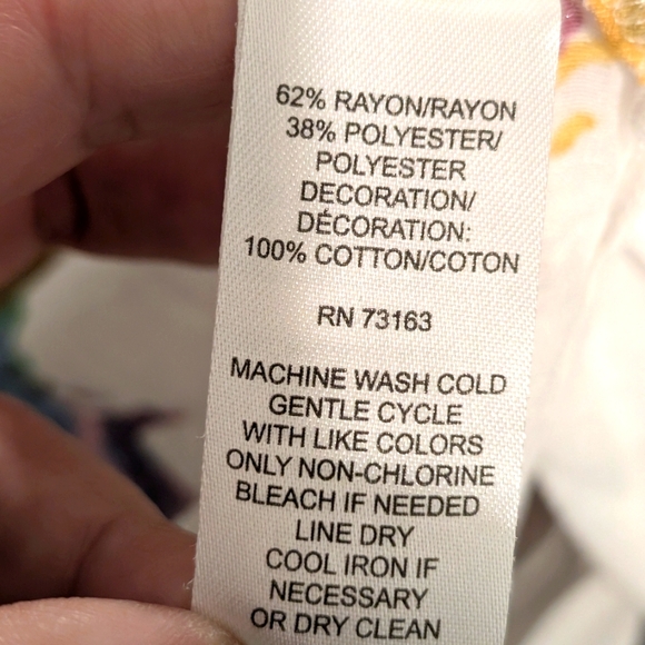 Spense Women's Bohemian Floral Tunic Top Tropical Flowy Bell Sleeves Size Large - Picture 9 of 9